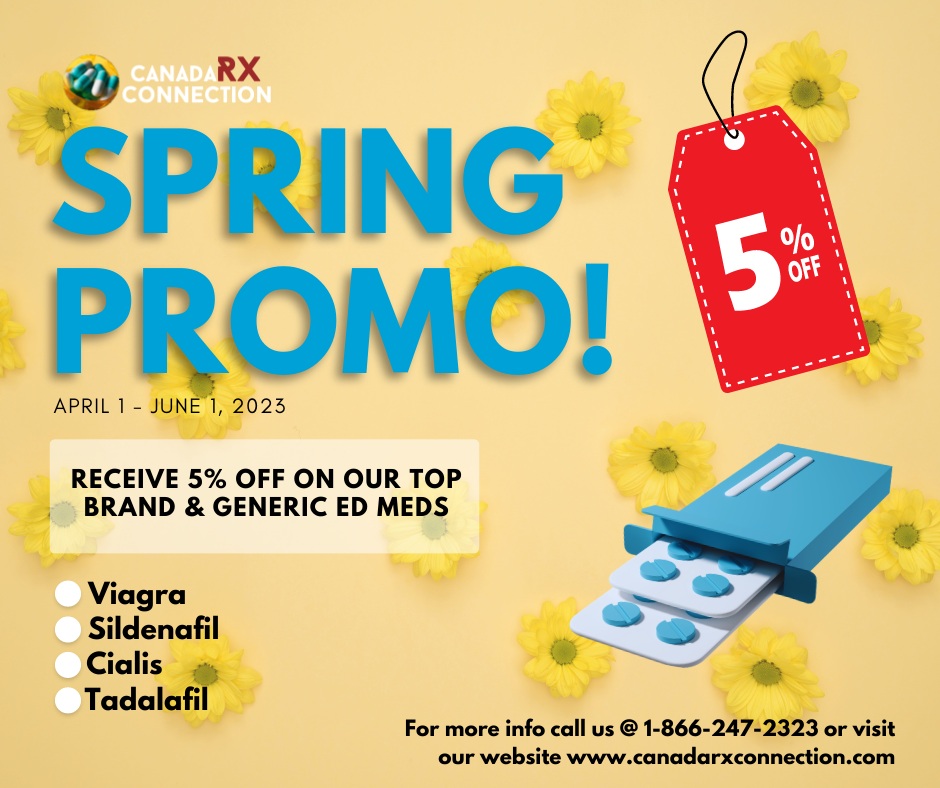 2023 SPRING PROMO: 5% OFF our TOP prescription ED medications